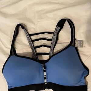 Vintage PINK Victoria's Secret Blue and Black Sports Bra